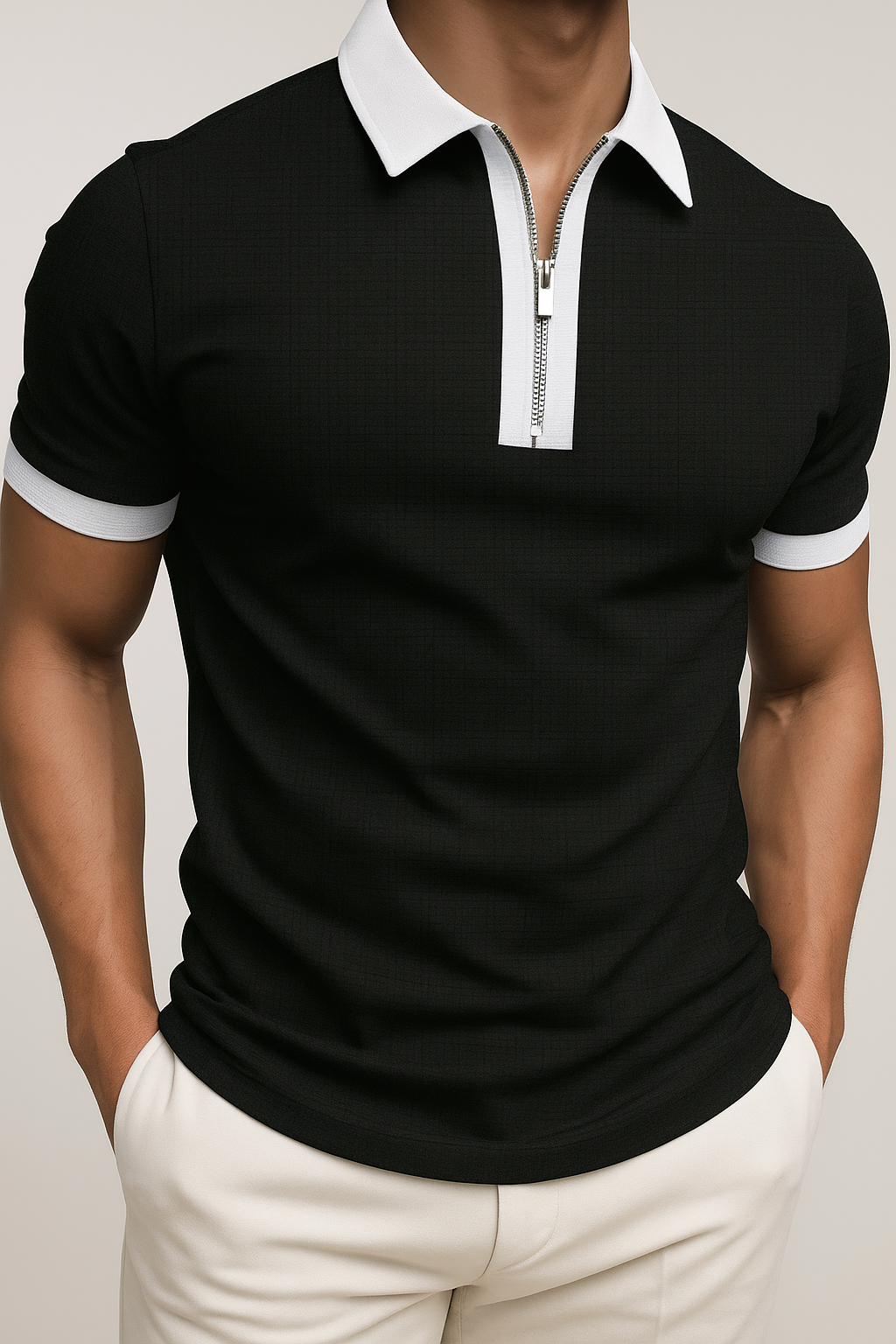 🖤 Trendy Men's Polo T-Shirt | Half Sleeve Self-Design | Cotton Blend 🖤