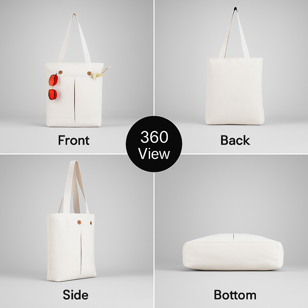 👜✨ Elegant White Canvas Tote Bag for Women | Solid Stylish Shoulder Bag | Daily & Travel Use ✨👜