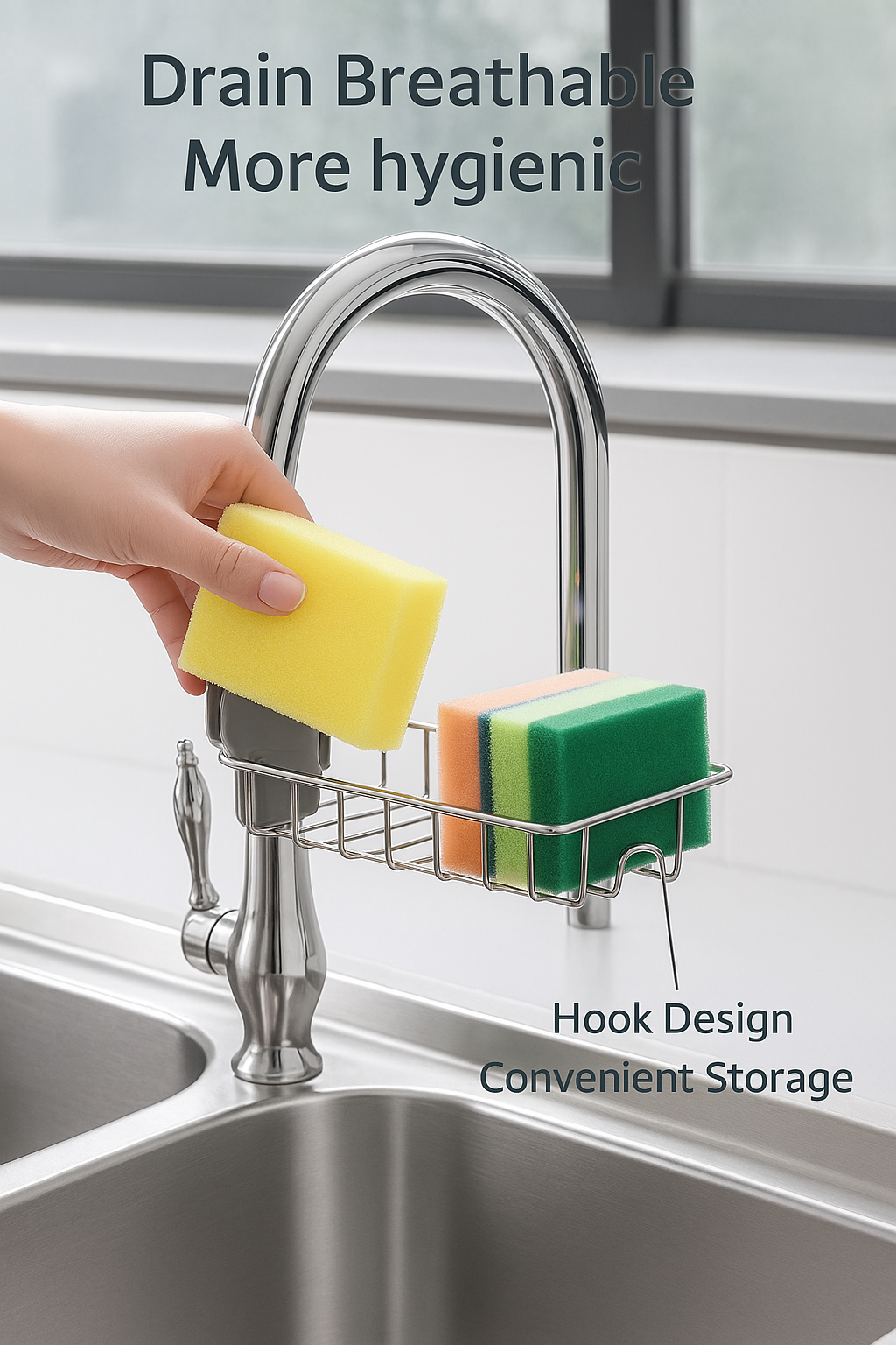 ⭐ SmartSink™ Adjustable Steel Storage Rack | Multi-Purpose Sink Shelf for Kitchen & Bath Essentials