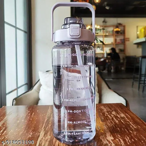 💧 2L Motivational Water Bottle with Straw & Time Marker | Leakproof & BPA-Free 💧
