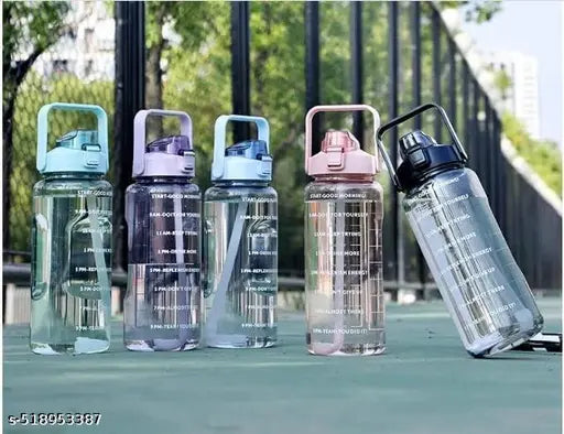 💧 2L Motivational Water Bottle with Straw & Time Marker | Leakproof & BPA-Free 💧