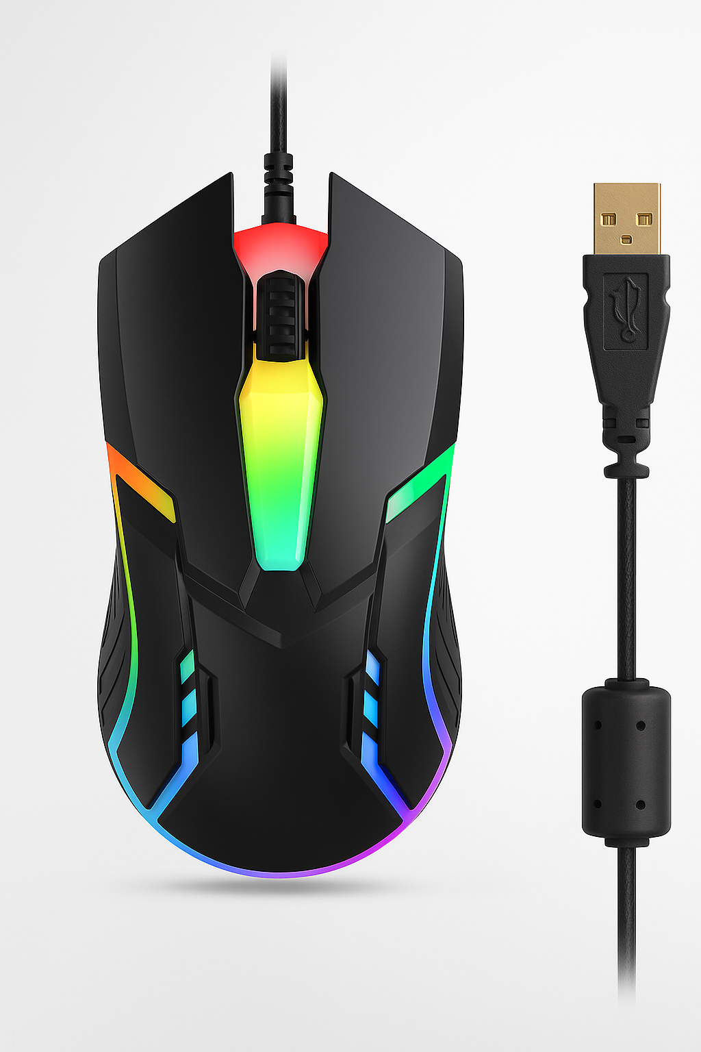 🎮 Gaming Mouse | RGB Wired Optical Mouse for Laptop & PC | 3 Buttons, DPI Control, Rainbow Lights 🎮