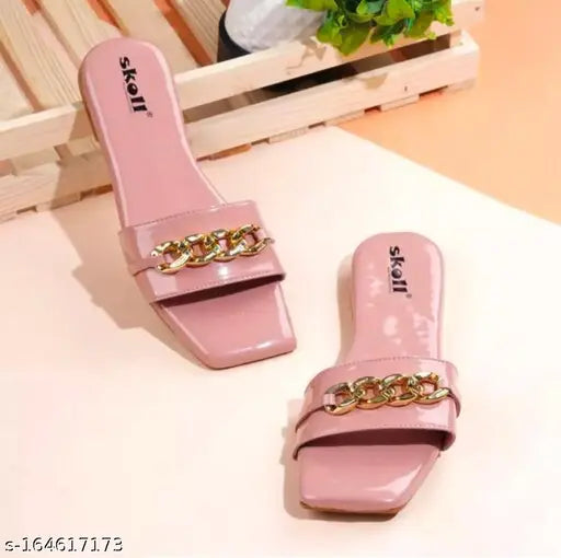 👡 Elegant Four-Ring Slip-On Flats for Women | Solid Design & Comfort 👡