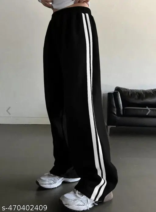 Women's Solid Straight Fit Mid-Rise Trousers