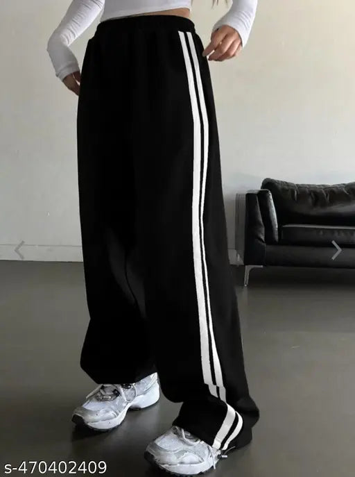 Women's Solid Straight Fit Mid-Rise Trousers