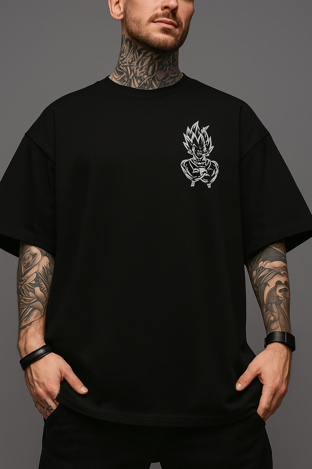 🔥 Majin Vegeta Oversized T‑Shirt 👕 | Dragon Ball Anime Fan Tee | Cotton Comfort 😎
