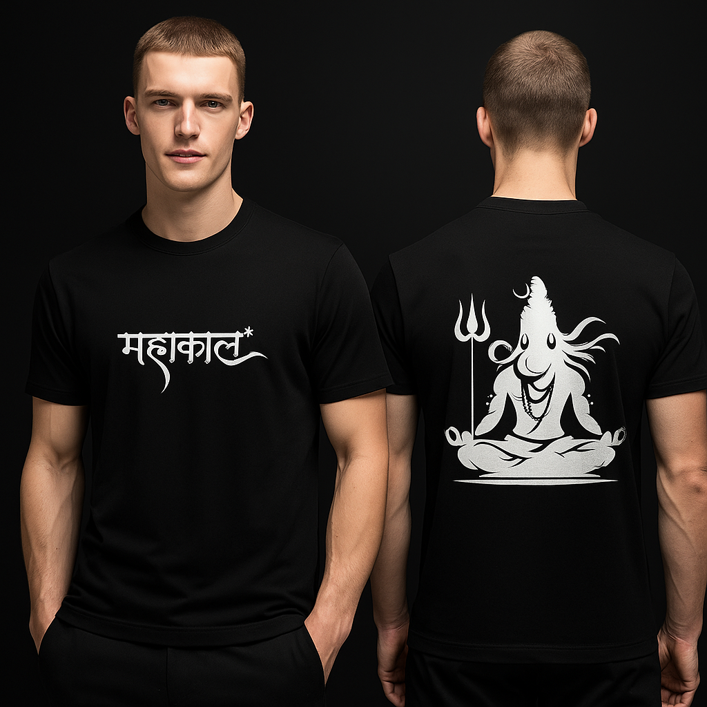 🔥 Mahadev Back Printed T-Shirt 🕉️ | Unisex Spiritual Wear | Trendy Shiv Shankar Tee 👕✨