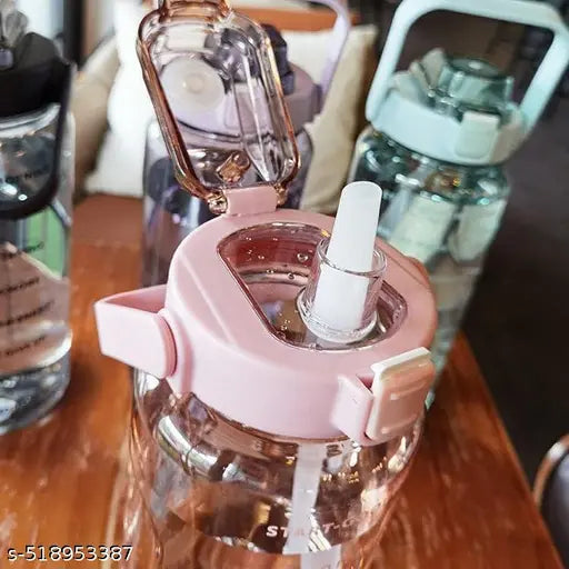 💧 2L Motivational Water Bottle with Straw & Time Marker | Leakproof & BPA-Free 💧