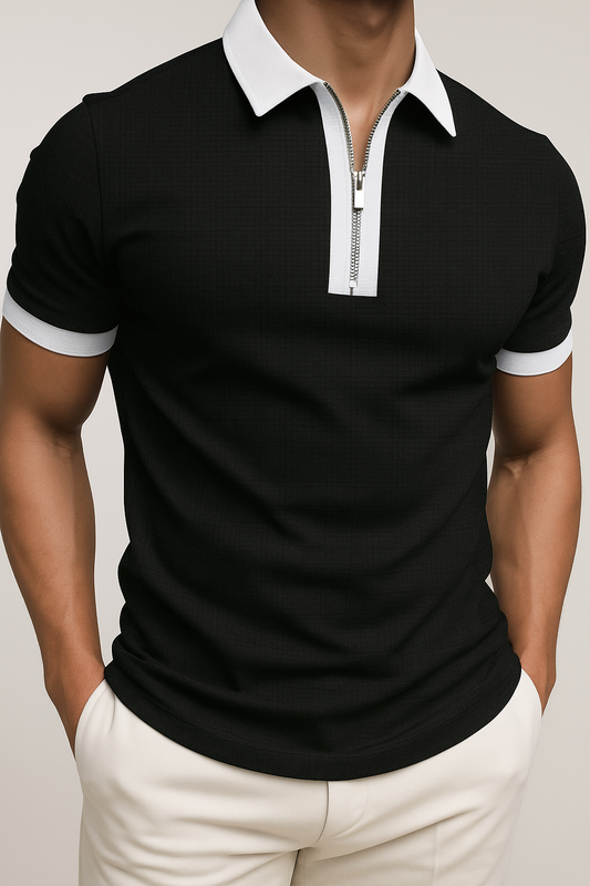 🖤 Trendy Men's Polo T-Shirt | Half Sleeve Self-Design | Cotton Blend 🖤