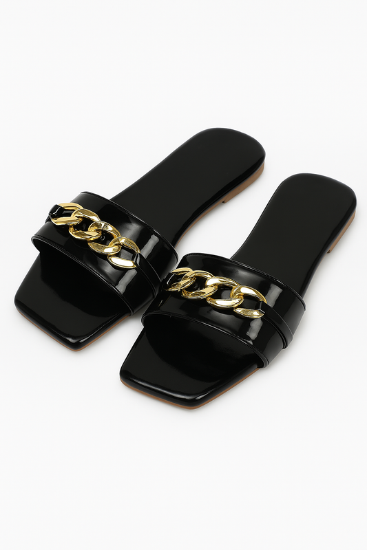 👡 Elegant Four-Ring Slip-On Flats for Women | Solid Design & Comfort 👡