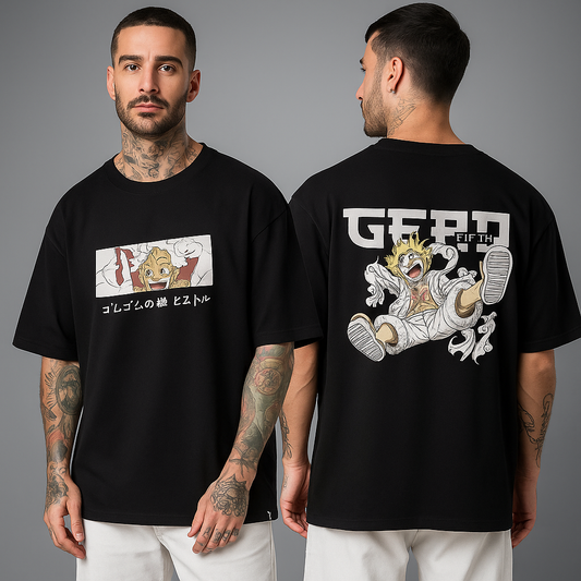 🚀 Luffy Gear 5 Oversized T‑Shirt 👕 | One Piece Anime Fan Tee | Cotton Comfort