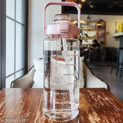 💧 2L Motivational Water Bottle with Straw & Time Marker | Leakproof & BPA-Free 💧