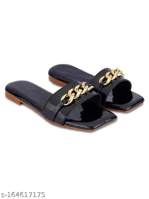 👡 Elegant Four-Ring Slip-On Flats for Women | Solid Design & Comfort 👡